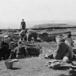 Excavations at medieval manor house at Crane Godrevy in 1957, at Godrevy Warren